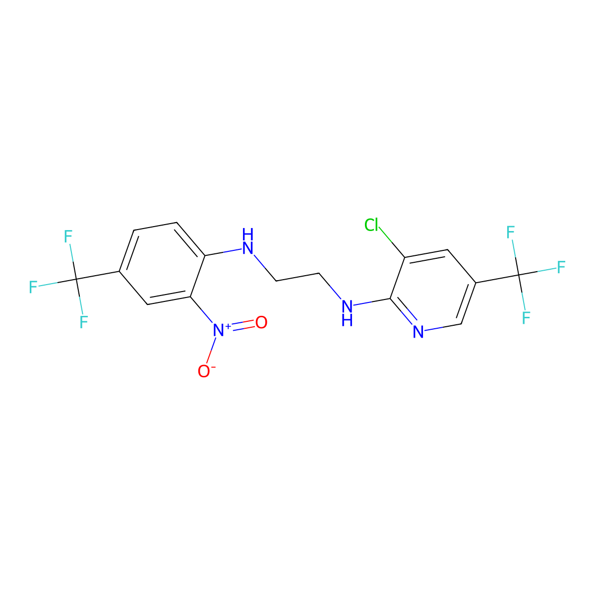 N~1~-[3-chloro-5-(trifluoromethyl)-2-pyridinyl]-N~2~-[2-nitro-4-(trifluoromethyl)phenyl]-1,2-ethanediamine molecular structure, CAS 338772-63-7
