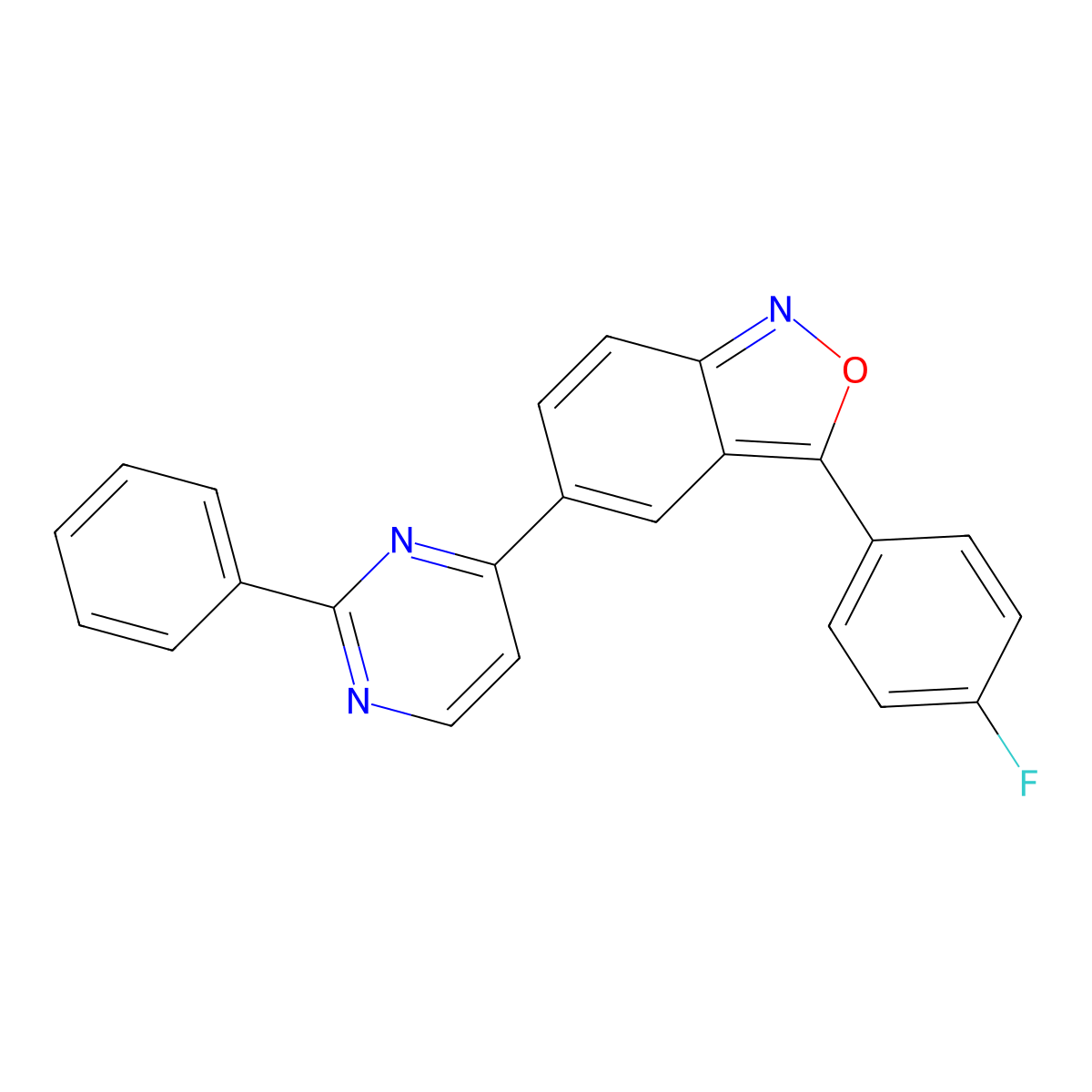 3-(4-Fluorophenyl)-5-(2-phenylpyrimidin-4-yl)-2,1-benzoxazole molecular structure, CAS 338772-67-1