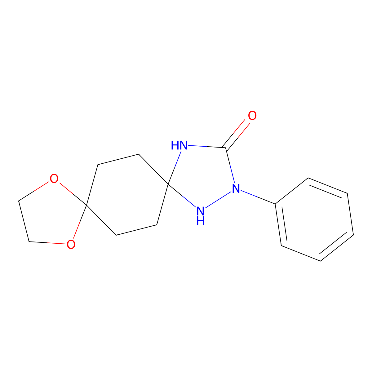 2-Phenyl-9,12-dioxa-1,2,4-triazadispiro[4.2.4.2]tetradecan-3-one molecular structure, CAS 338773-04-9