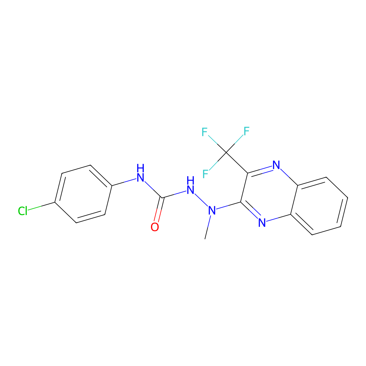 N-(4-chlorophenyl)-2-methyl-2-[3-(trifluoromethyl)-2-quinoxalinyl]-1-hydrazinecarboxamide molecular structure, CAS 338773-11-8