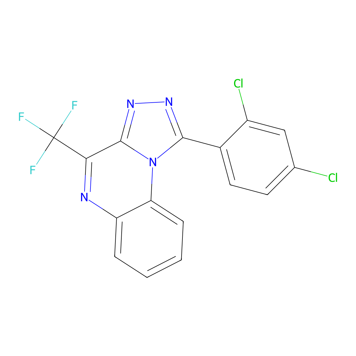 1-(2,4-Dichlorophenyl)-4-(trifluoromethyl)[1,2,4]triazolo[4,3-a]quinoxaline molecular structure, CAS 338773-18-5