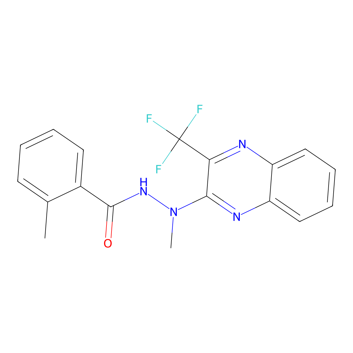 N',2-dimethyl-N'-[3-(trifluoromethyl)quinoxalin-2-yl]benzohydrazide molecular structure, CAS 338773-26-5