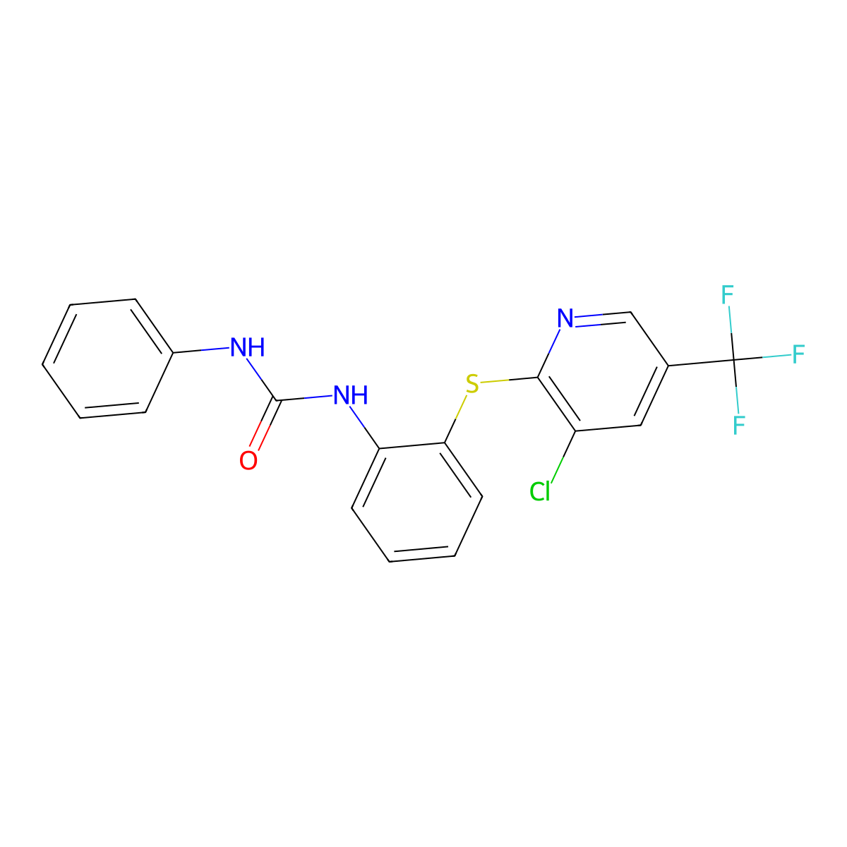 N-(2-{[3-chloro-5-(trifluoromethyl)-2-pyridinyl]sulfanyl}phenyl)-N'-phenylurea molecular structure, CAS 338773-30-1