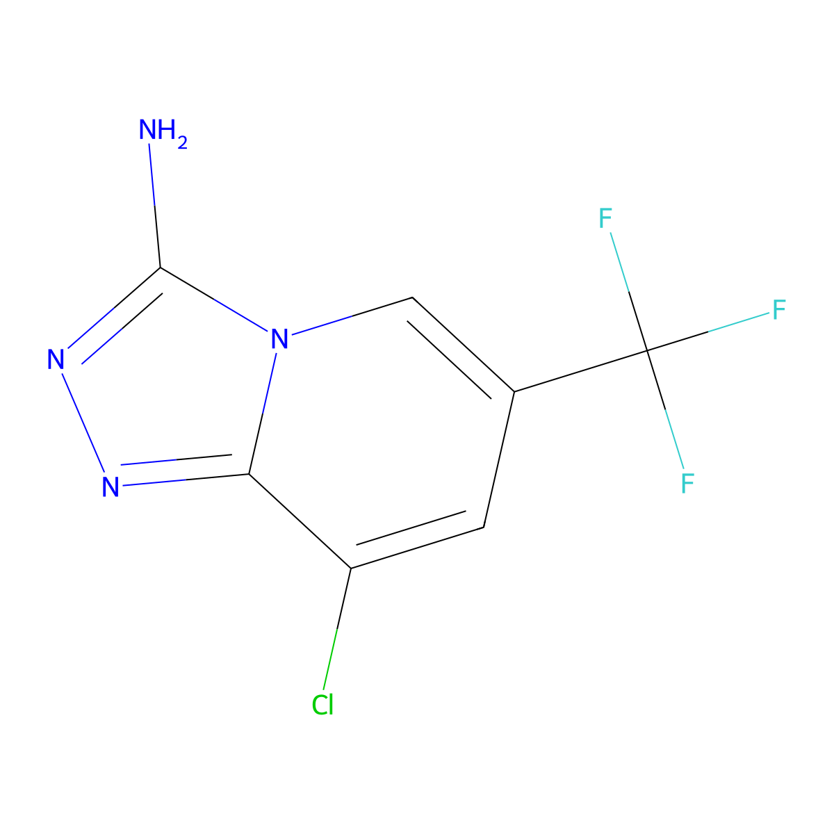 8-Chloro-6-(trifluoromethyl)-1,2,4-triazolo(4,3-a)pyridin-3-amine molecular structure, CAS 338773-34-5