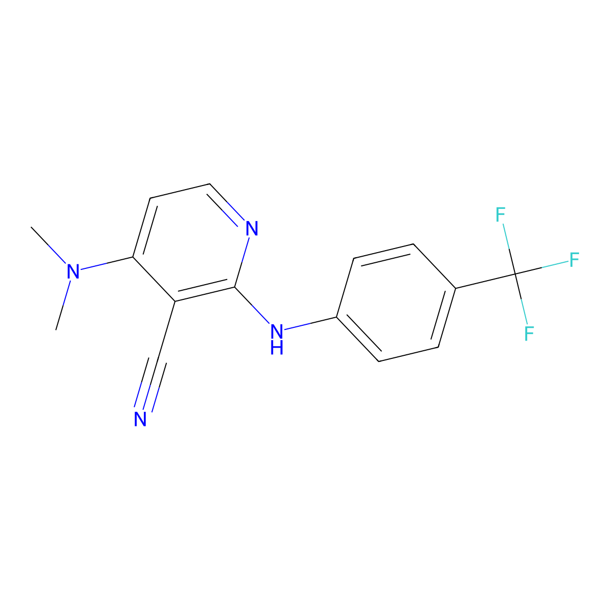 4-(Dimethylamino)-2-[4-(trifluoromethyl)anilino]nicotinonitrile molecular structure, CAS 338773-40-3