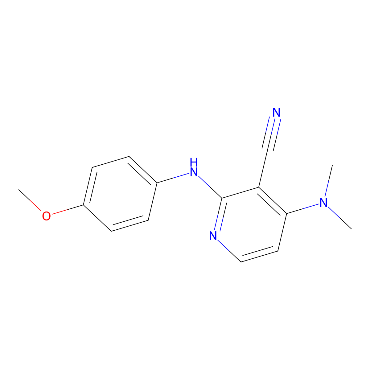 4-(Dimethylamino)-2-(4-methoxyanilino)nicotinonitrile molecular structure, CAS 338773-47-0