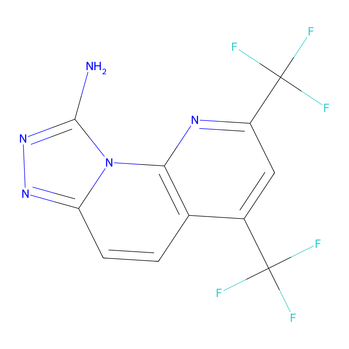 2,4-Bis(trifluoromethyl)[1,2,4]triazolo[4,3-a][1,8]naphthyridin-9-ylamine molecular structure, CAS 338773-55-0