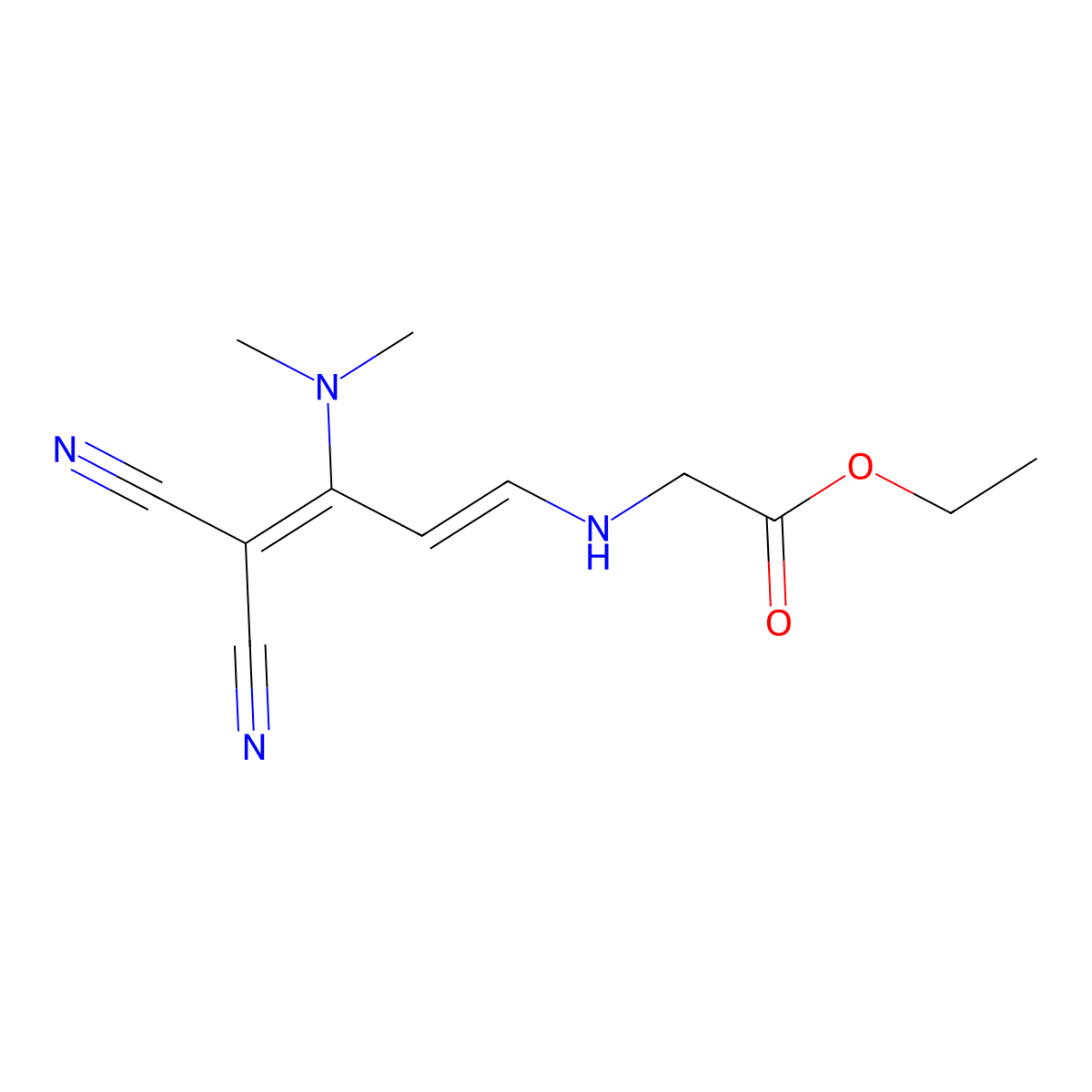 ethyl 2-[[(1E)-4,4-dicyano-3-(dimethylamino)buta-1,3-dienyl]amino]acetate molecular structure, CAS 338773-56-1