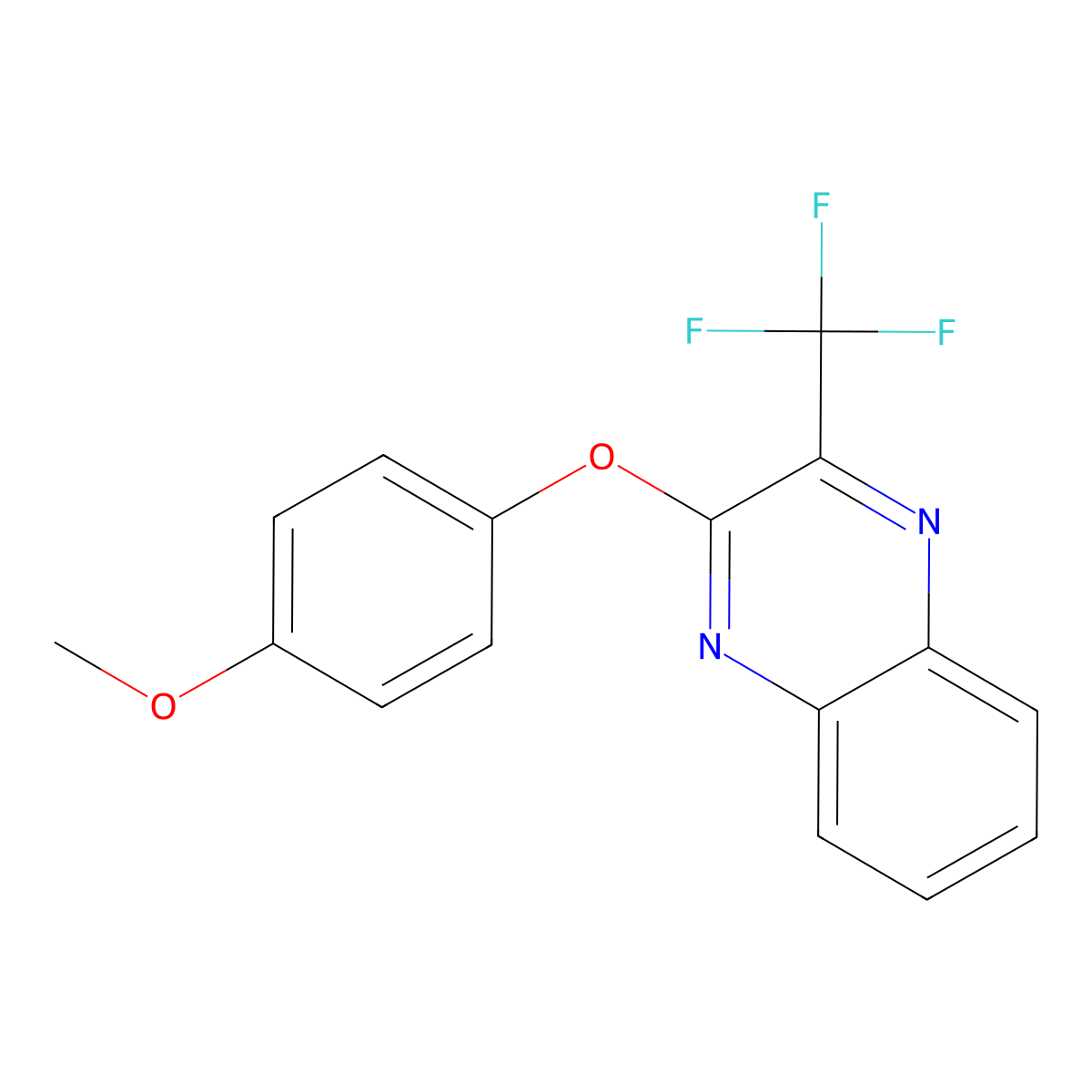 2-(4-Methoxyphenoxy)-3-(trifluoromethyl)quinoxaline molecular structure, CAS 338773-62-9