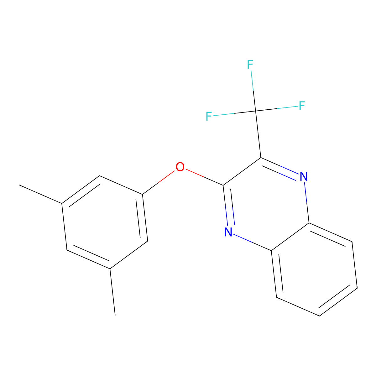 2-(3,5-Dimethylphenoxy)-3-(trifluoromethyl)quinoxaline molecular structure, CAS 338773-63-0