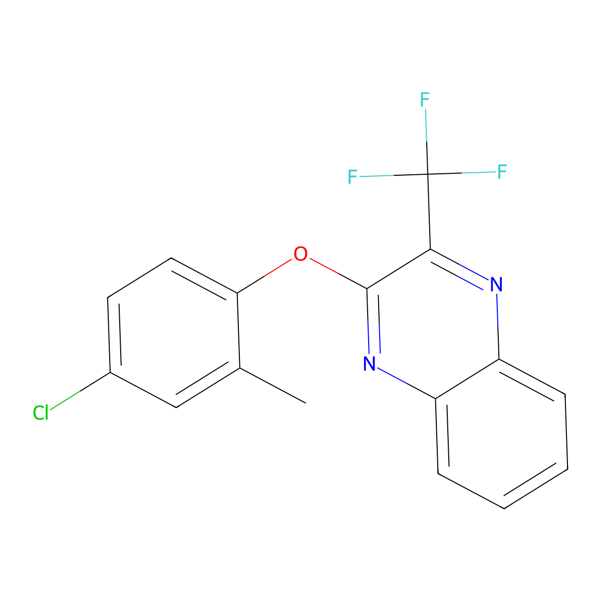 2-(4-Chloro-2-methylphenoxy)-3-(trifluoromethyl)quinoxaline molecular structure, CAS 338773-64-1