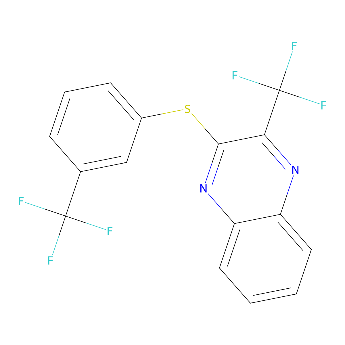2-(Trifluoromethyl)-3-{[3-(trifluoromethyl)phenyl]sulfanyl}quinoxaline molecular structure, CAS 338773-66-3