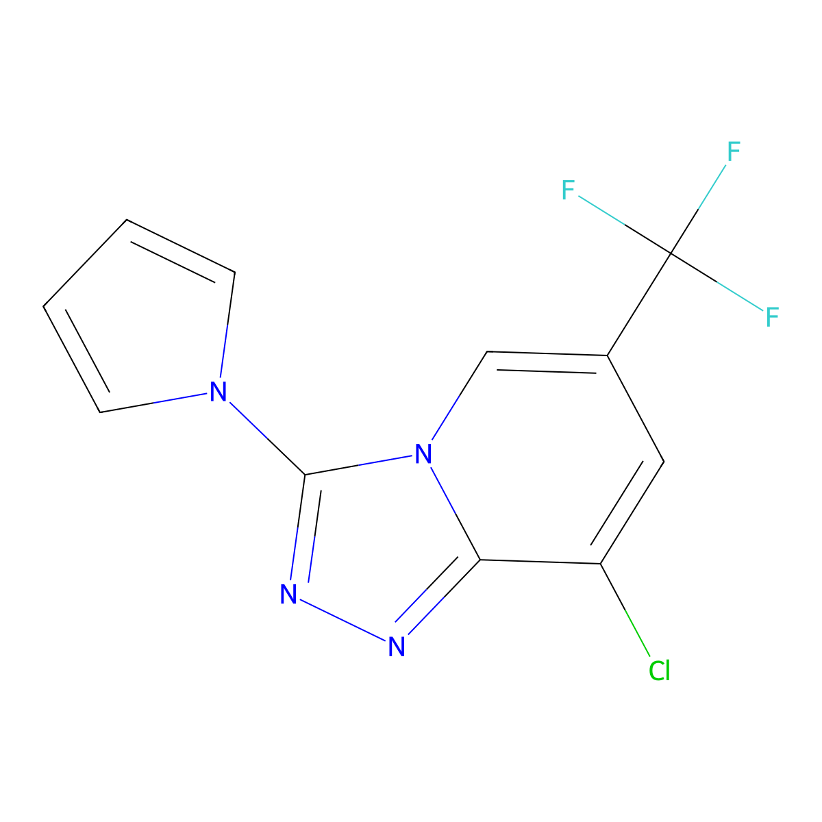 8-chloro-3-(1H-pyrrol-1-yl)-6-(trifluoromethyl)[1,2,4]triazolo[4,3-a]pyridine molecular structure, CAS 338773-77-6