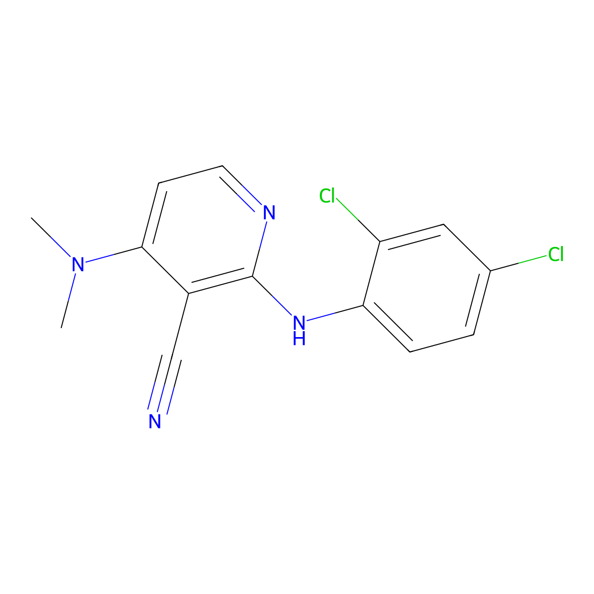 2-(2,4-Dichloroanilino)-4-(dimethylamino)nicotinonitrile molecular structure, CAS 338773-83-4