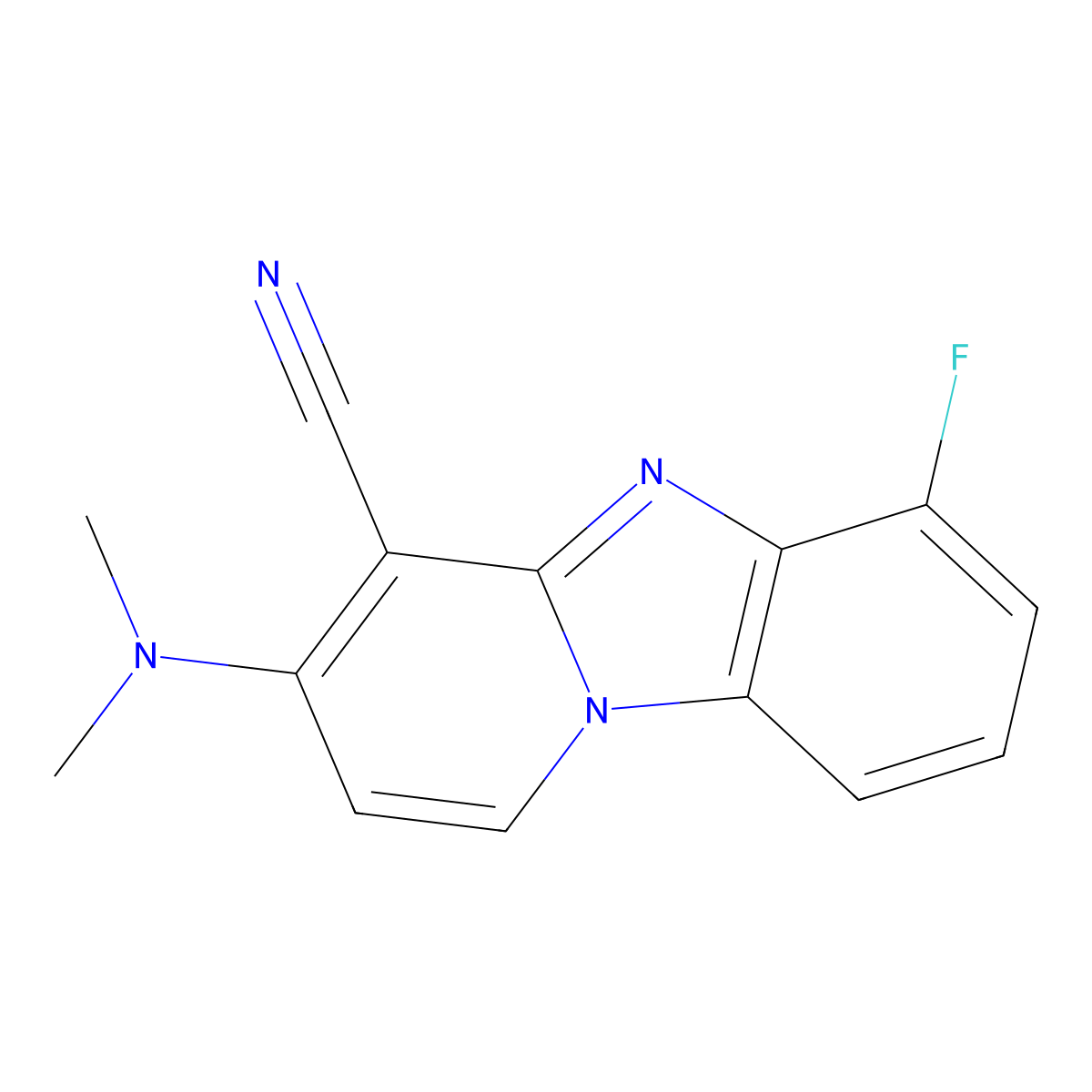 3-(Dimethylamino)-6-fluoropyrido[1,2-a][1,3]benzimidazole-4-carbonitrile molecular structure, CAS 338773-88-9