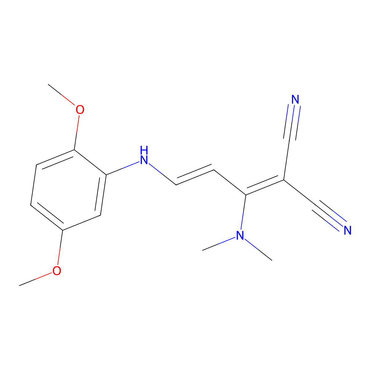 2-[3-(2,5-Dimethoxyanilino)-1-(dimethylamino)-2-propenylidene]malononitrile molecular structure, CAS 338773-92-5