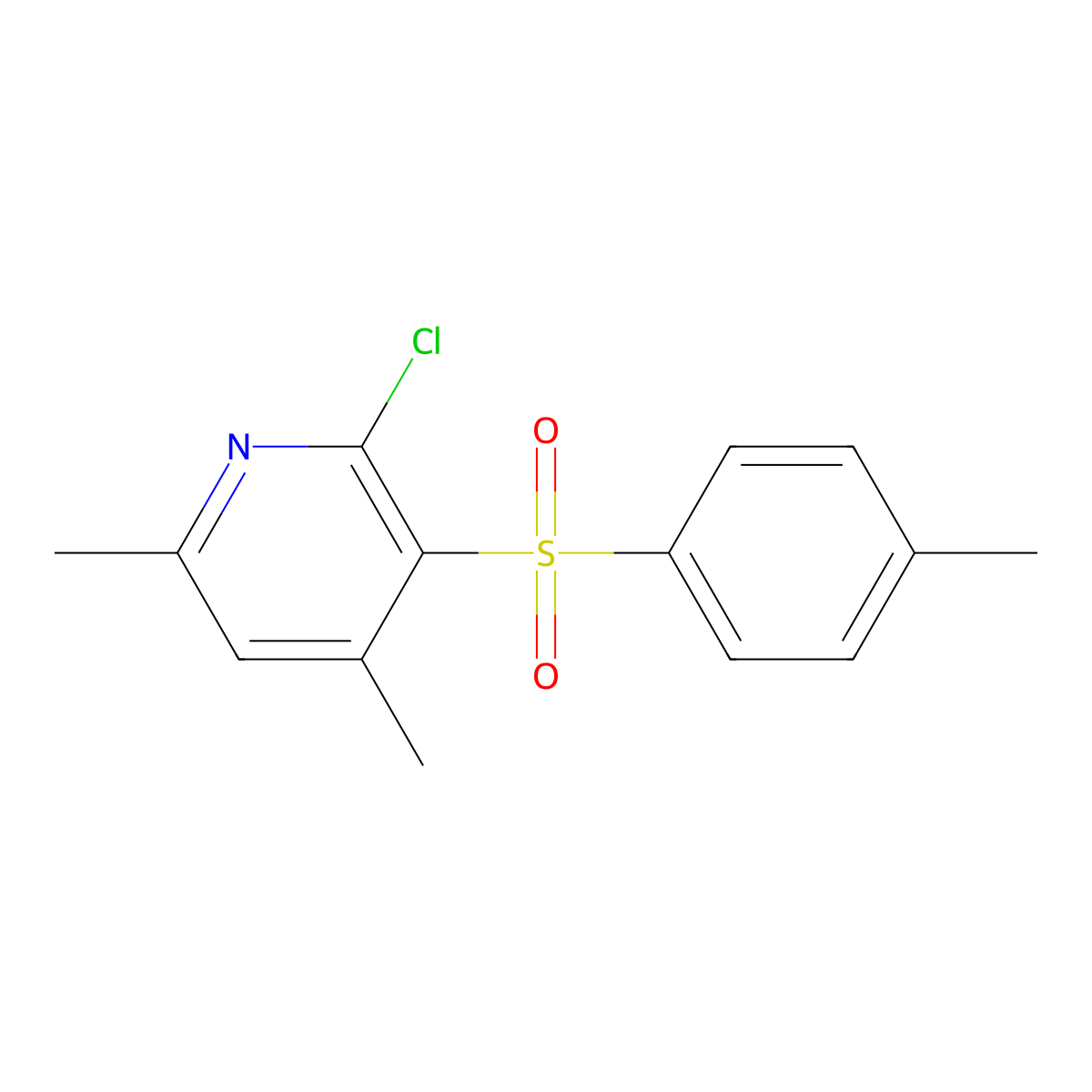 2-Chloro-4,6-dimethyl-3-[(4-methylphenyl)sulfonyl]pyridine molecular structure, CAS 338774-37-1