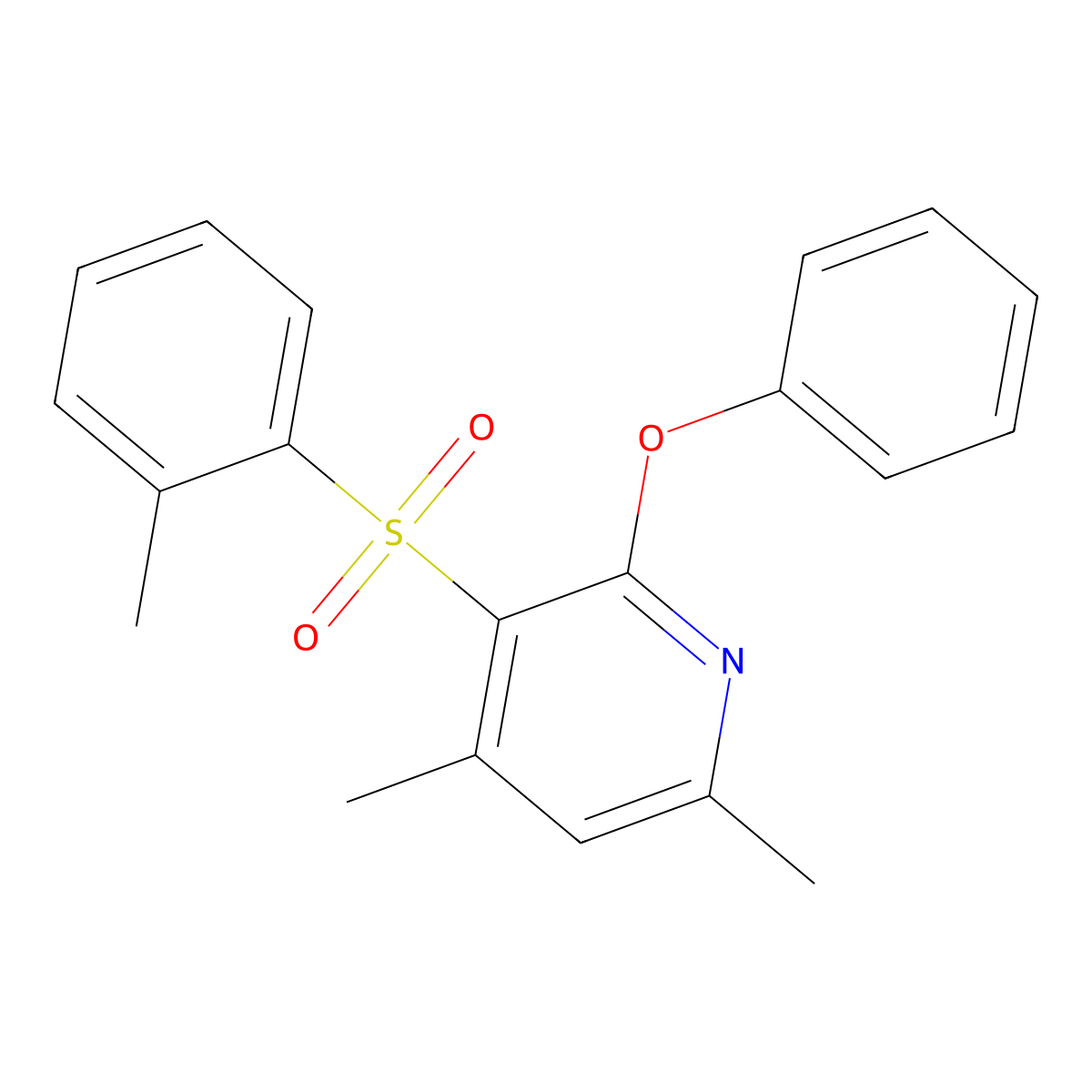 4,6-Dimethyl-3-[(2-methylphenyl)sulfonyl]-2-phenoxypyridine molecular structure, CAS 338774-39-3