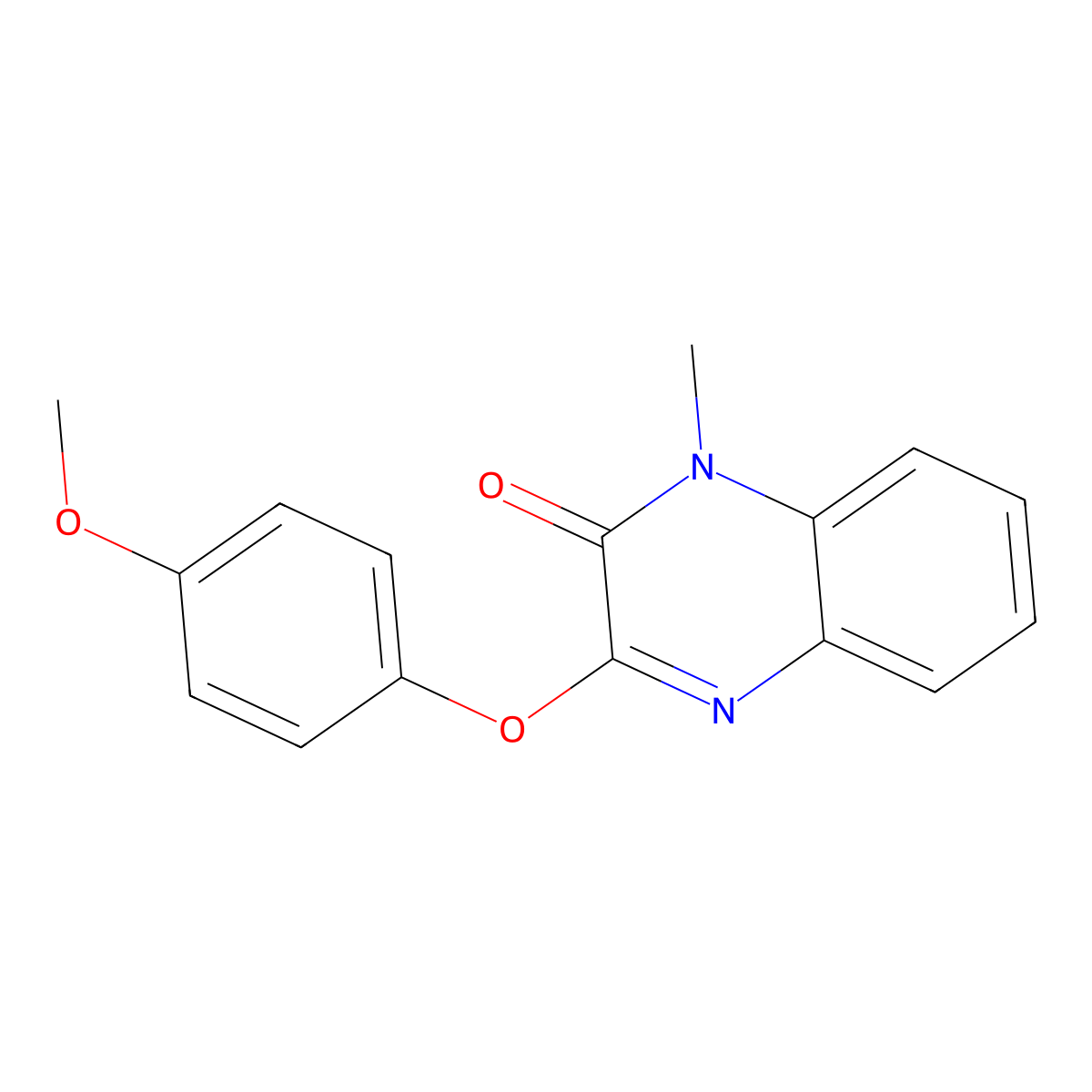 3-(4-methoxyphenoxy)-1-methyl-2(1H)-quinoxalinone molecular structure, CAS 338774-64-4