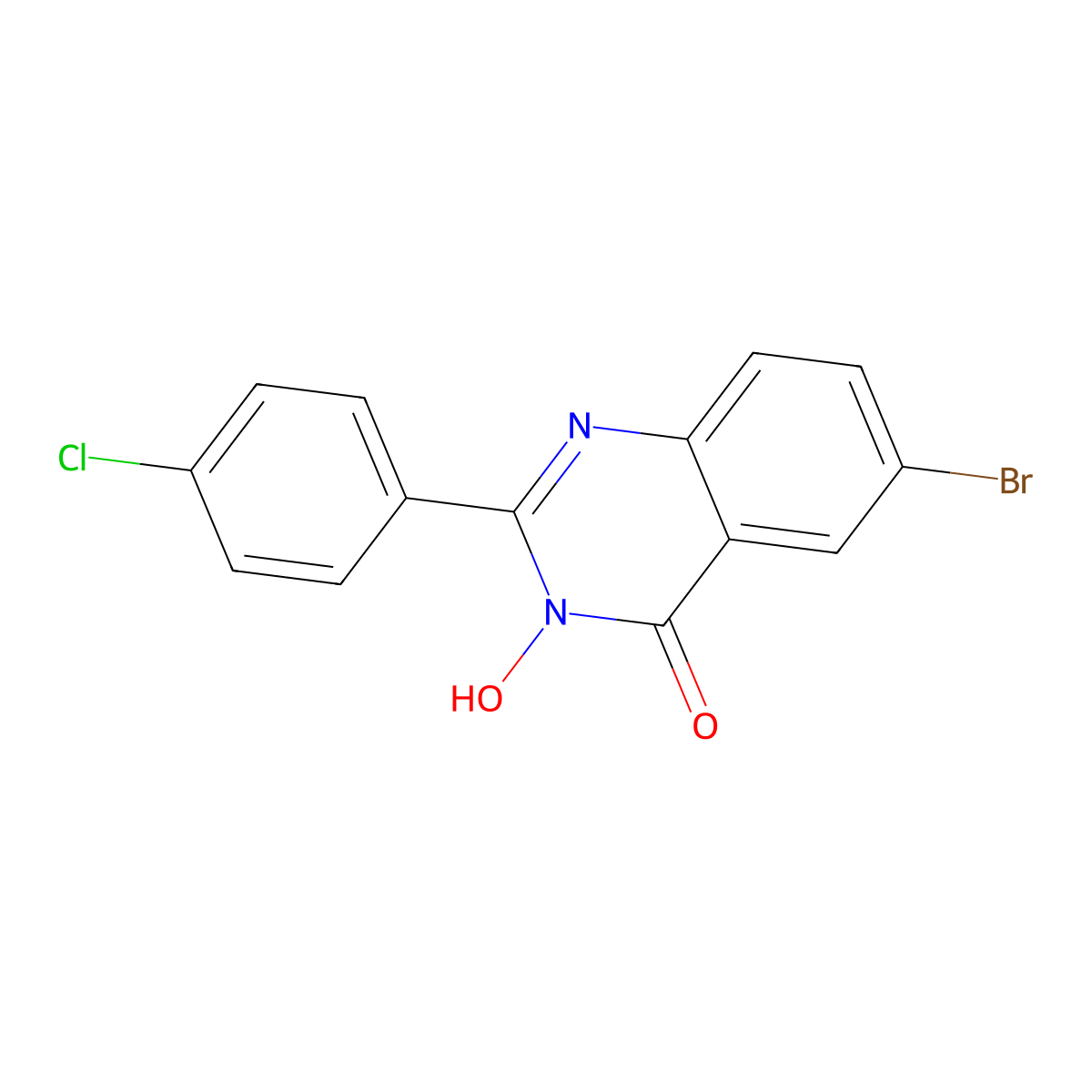 6-bromo-2-(4-chlorophenyl)-3-hydroxy-4(3H)-quinazolinone molecular structure, CAS 338774-68-8