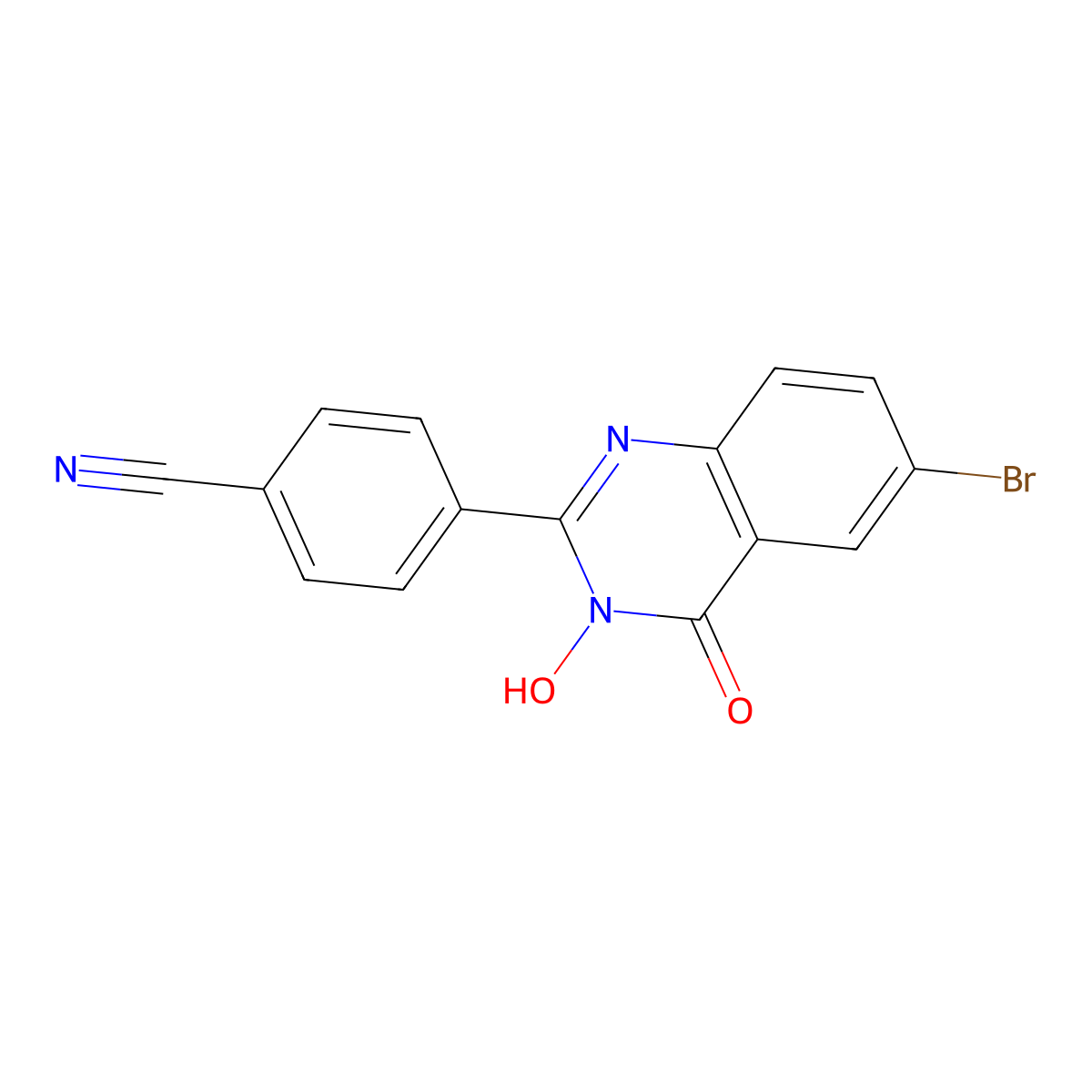 4-(6-Bromo-3-hydroxy-4-oxo-3,4-dihydro-2-quinazolinyl)benzenecarbonitrile molecular structure, CAS 338774-70-2