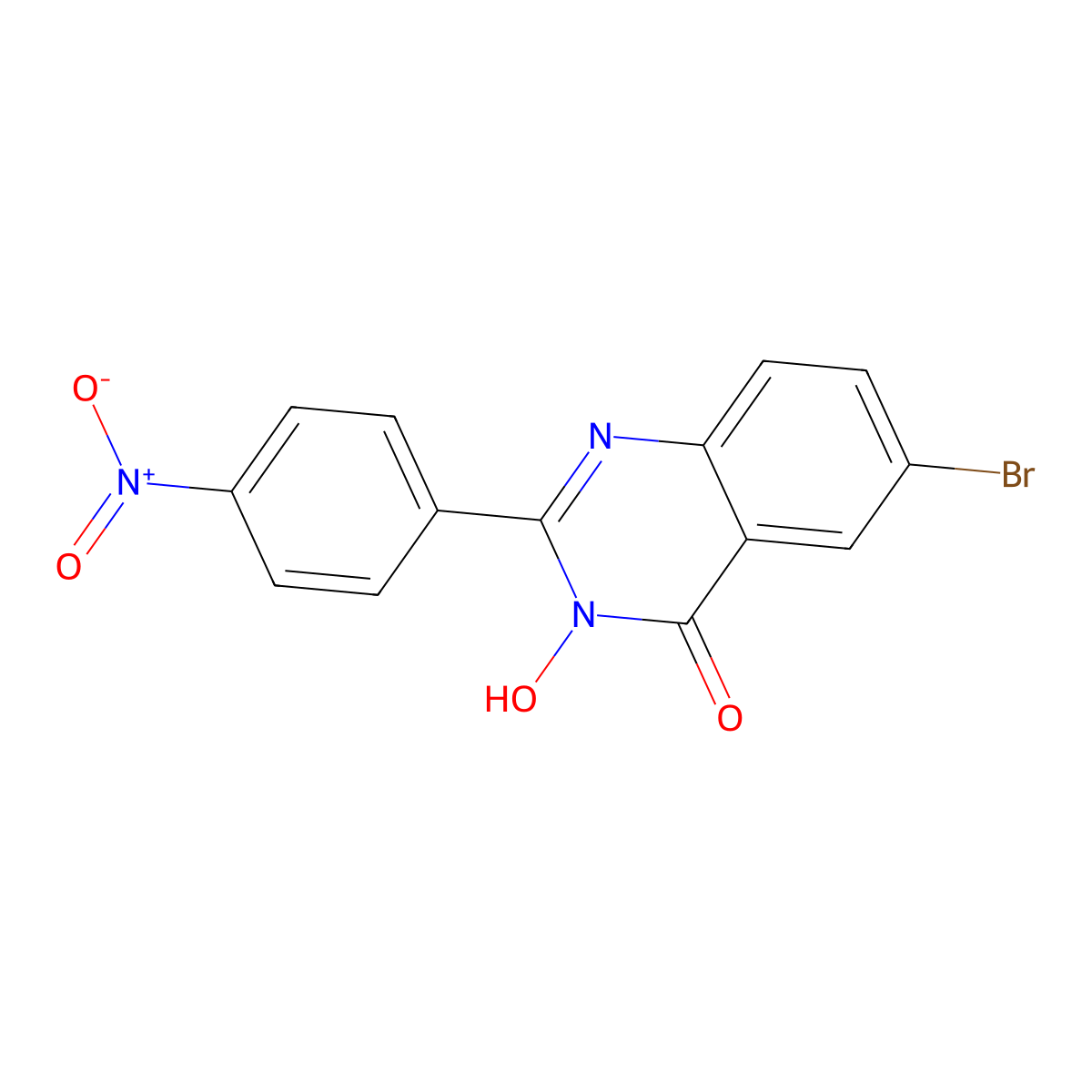 6-bromo-3-hydroxy-2-(4-nitrophenyl)-4(3H)-quinazolinone molecular structure, CAS 338774-71-3