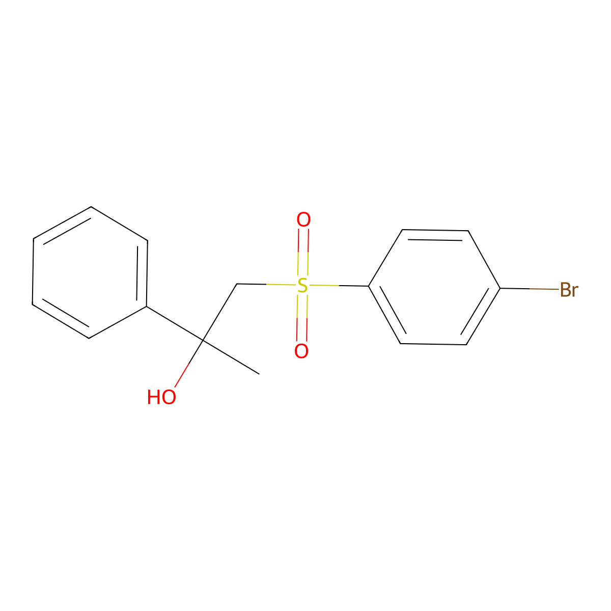 1-[(4-Bromophenyl)sulfonyl]-2-phenyl-2-propanol molecular structure, CAS 338774-86-0