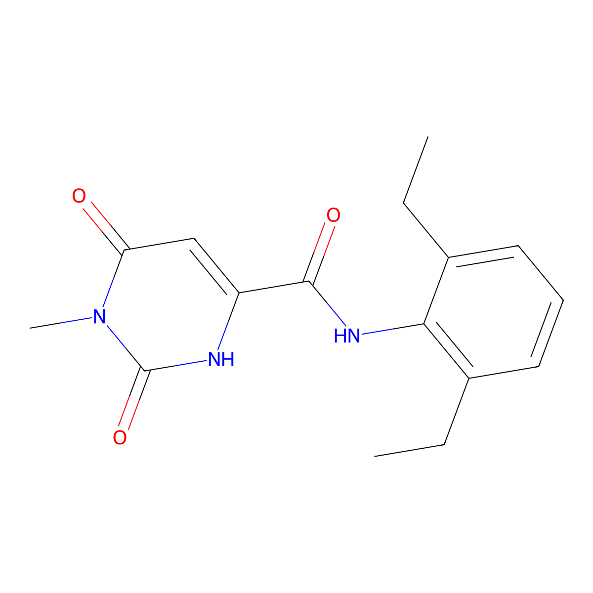 N-(2,6-diethylphenyl)-6-hydroxy-1-methyl-2-oxo-1,2-dihydro-4-pyrimidinecarboxamide molecular structure, CAS 338774-87-1