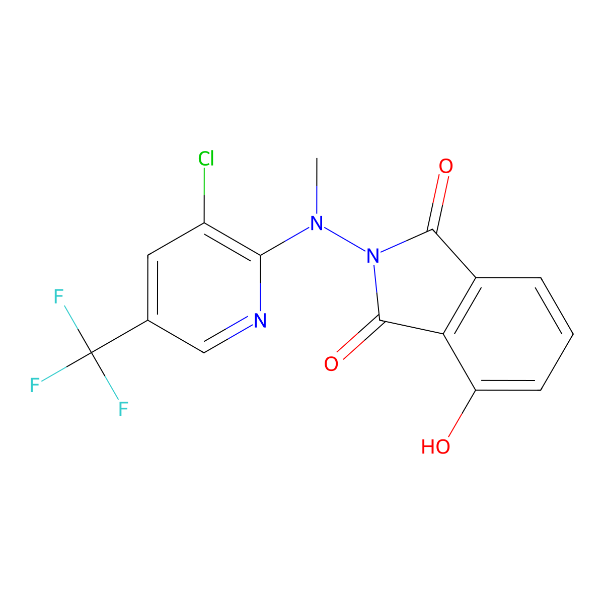2-[[3-chloro-5-(trifluoromethyl)-2-pyridinyl](methyl)amino]-4-hydroxy-1H-isoindole-1,3(2H)-dione molecular structure, CAS 338775-00-1