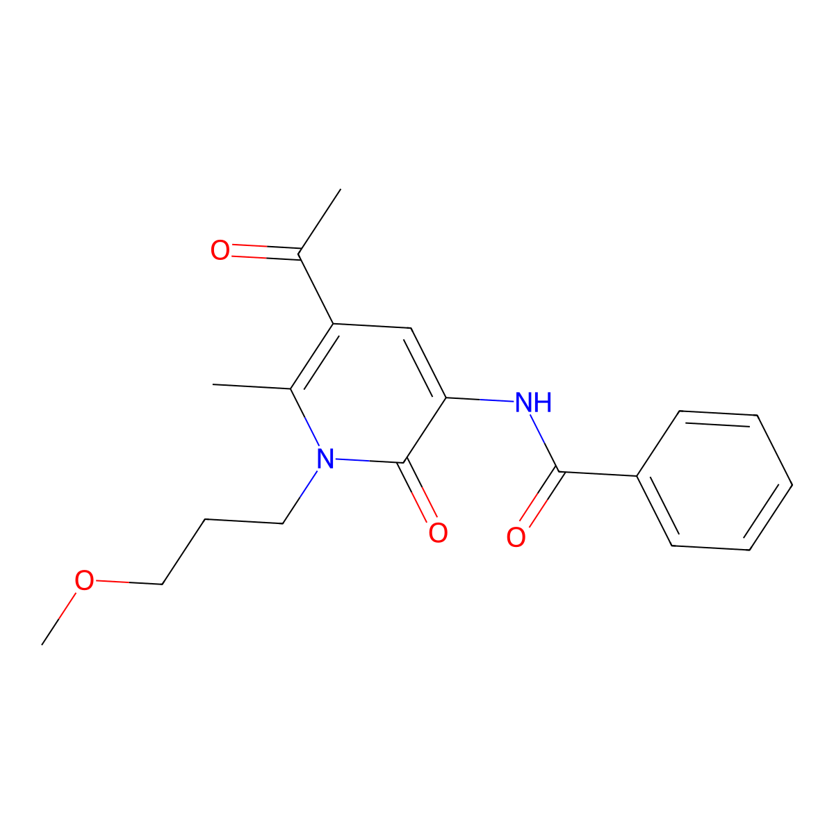 N-[5-acetyl-1-(3-methoxypropyl)-6-methyl-2-oxo-1,2-dihydro-3-pyridinyl]benzenecarboxamide molecular structure, CAS 338775-02-3