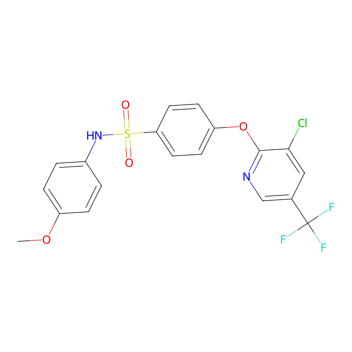 4-((3-chloro-5-(trifluoromethyl)-2-pyridinyl)oxy)-N-(4-methoxyphenyl)benzenesulfonamide molecular structure, CAS 338775-28-3