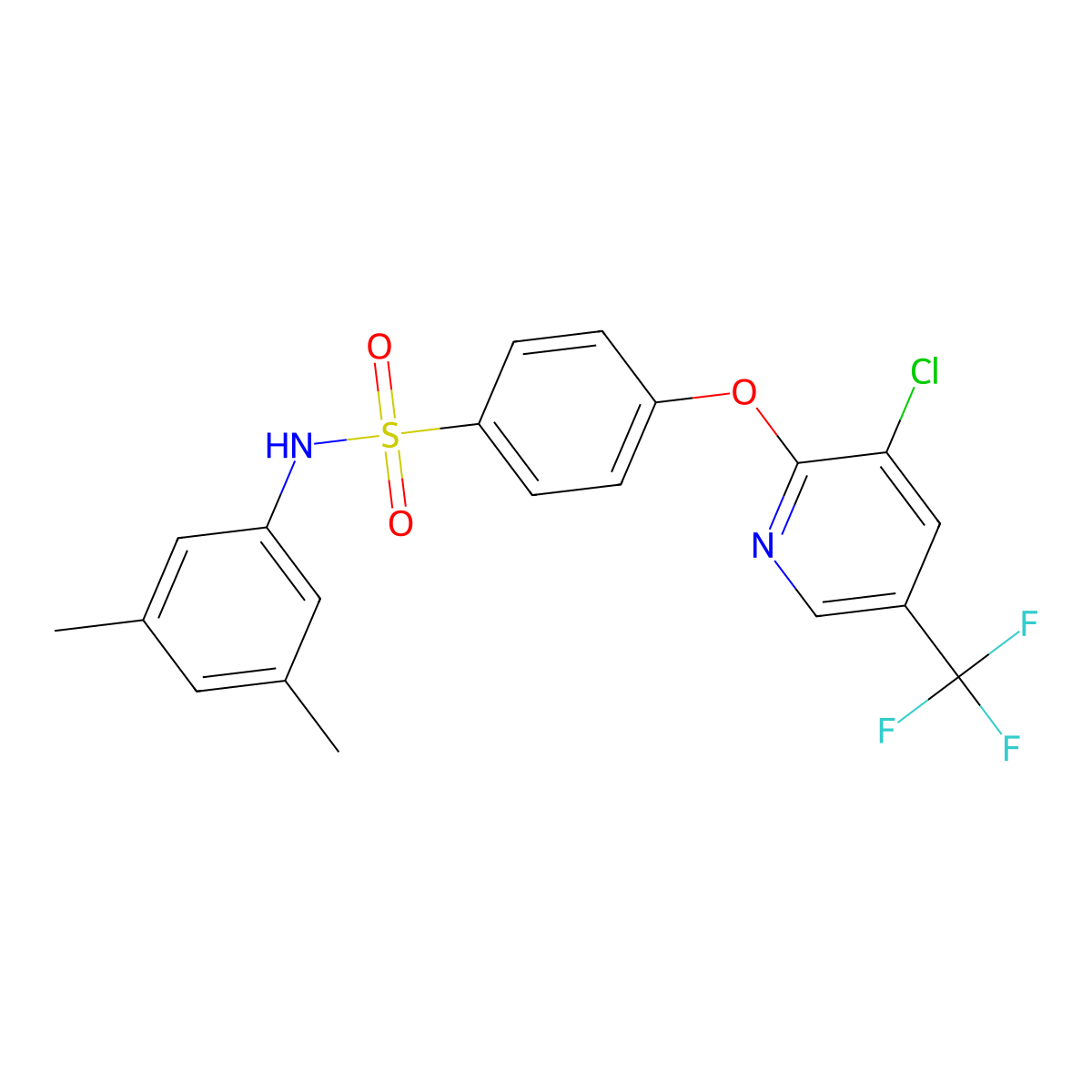 4-[3-chloro-5-(trifluoromethyl)pyridin-2-yl]oxy-N-(3,5-dimethylphenyl)benzenesulfonamide molecular structure, CAS 338775-29-4