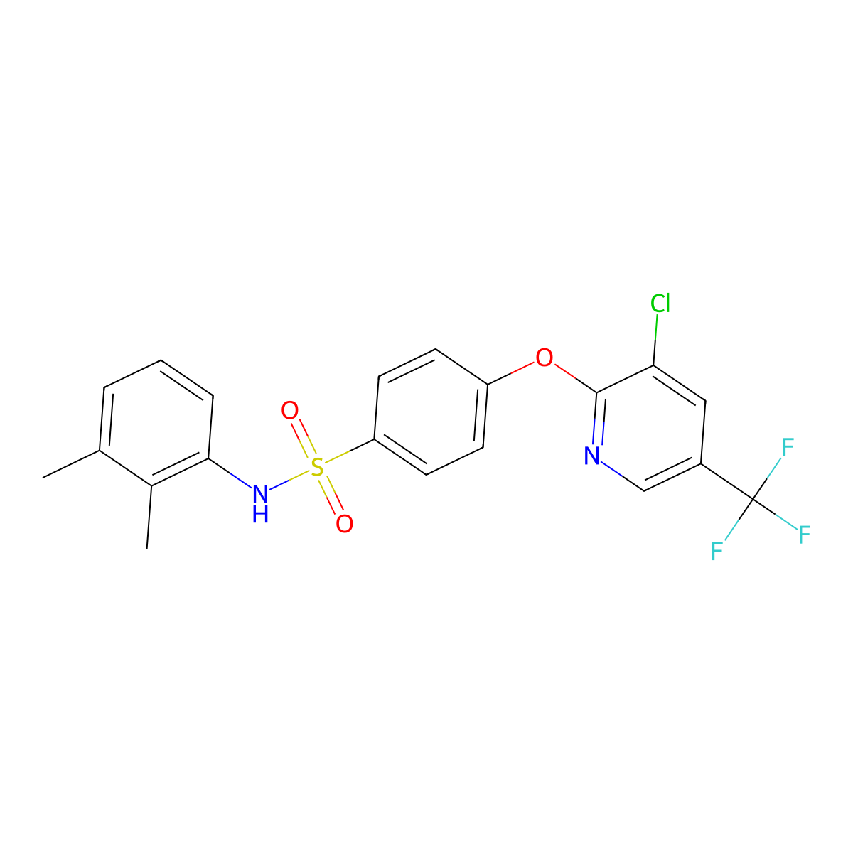4-((3-Chloro-5-(trifluoromethyl)-2-pyridinyl)oxy)-N-(2,3-dimethylphenyl)benzenesulfonamide molecular structure, CAS 338775-36-3