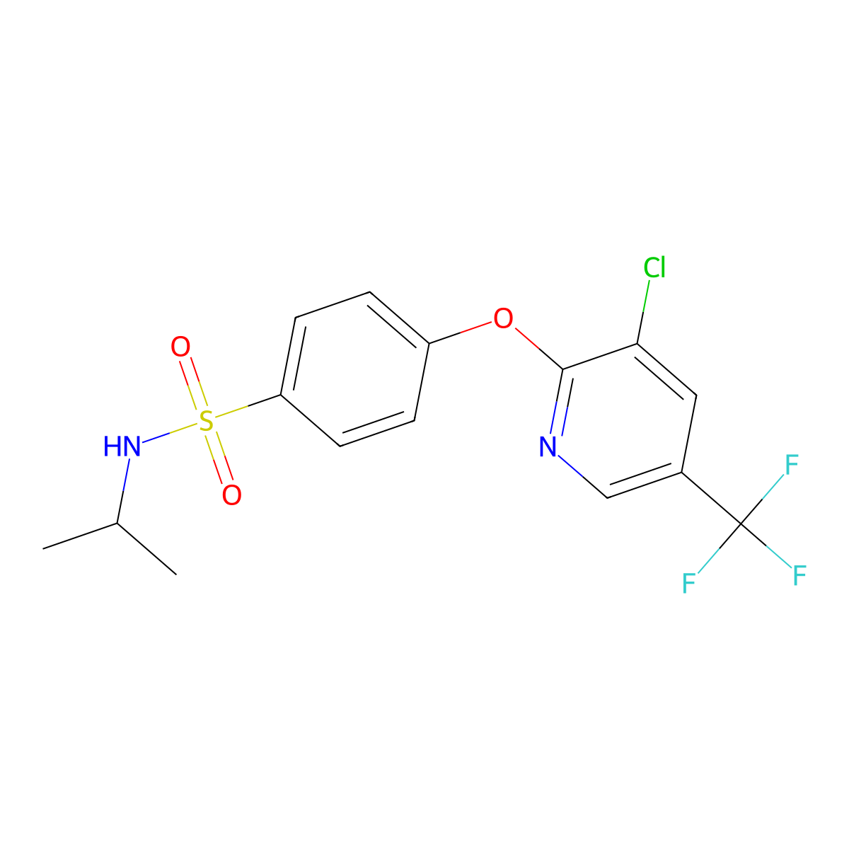 4-{[3-chloro-5-(trifluoromethyl)-2-pyridinyl]oxy}-N-isopropylbenzenesulfonamide molecular structure, CAS 338775-51-2