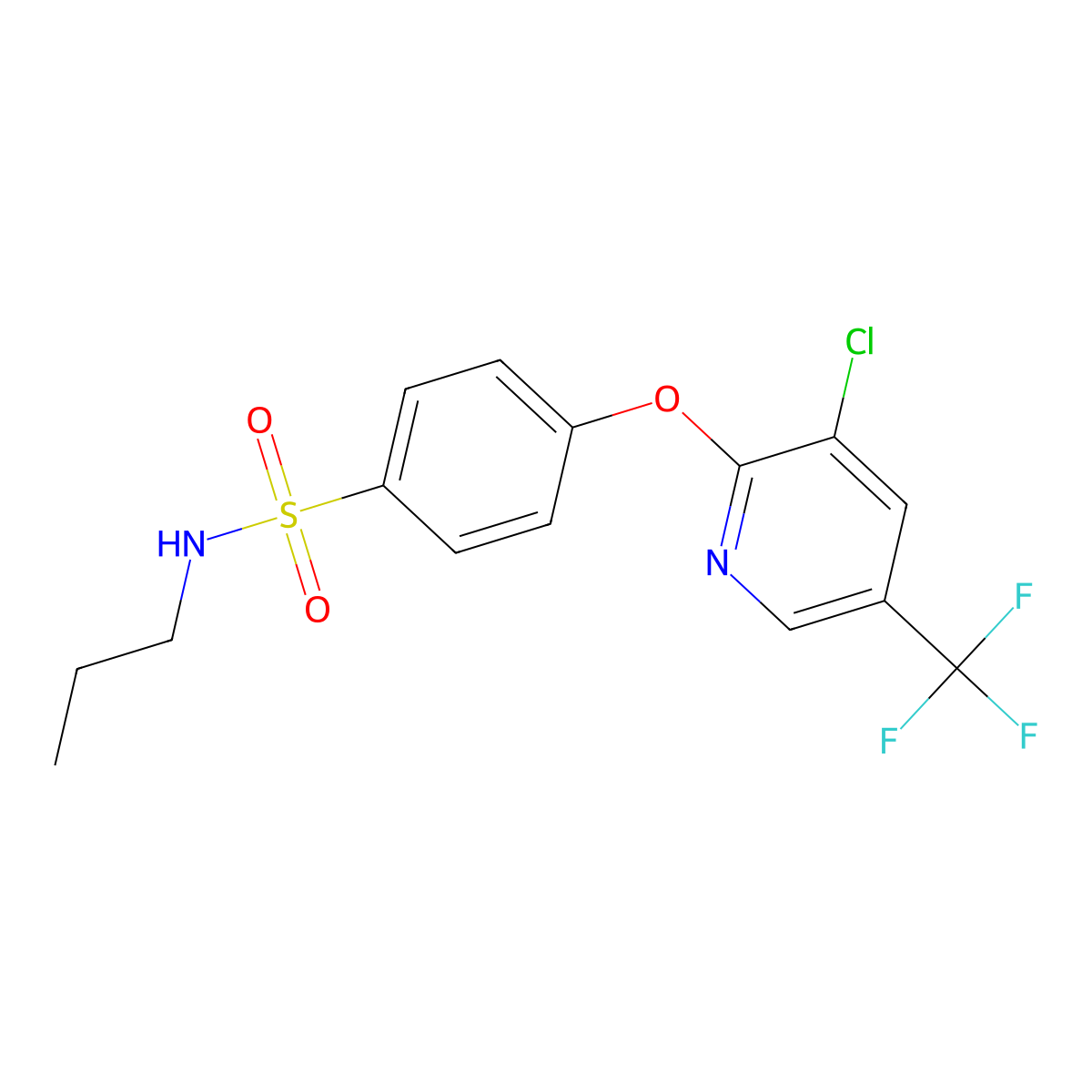 4-{[3-chloro-5-(trifluoromethyl)-2-pyridinyl]oxy}-N-propylbenzenesulfonamide molecular structure, CAS 338775-52-3