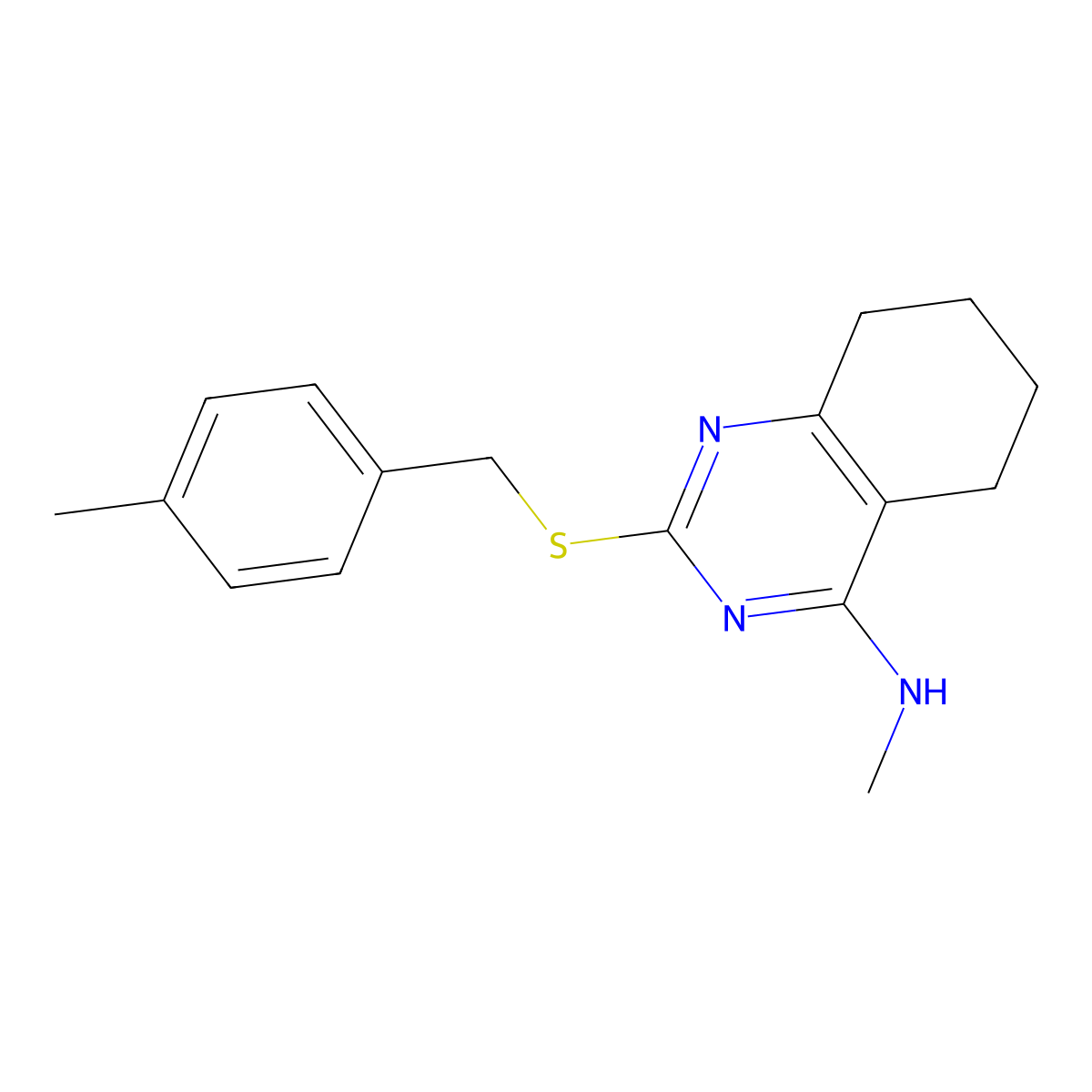 N-methyl-2-[(4-methylbenzyl)sulfanyl]-5,6,7,8-tetrahydro-4-quinazolinamine molecular structure, CAS 338776-86-6