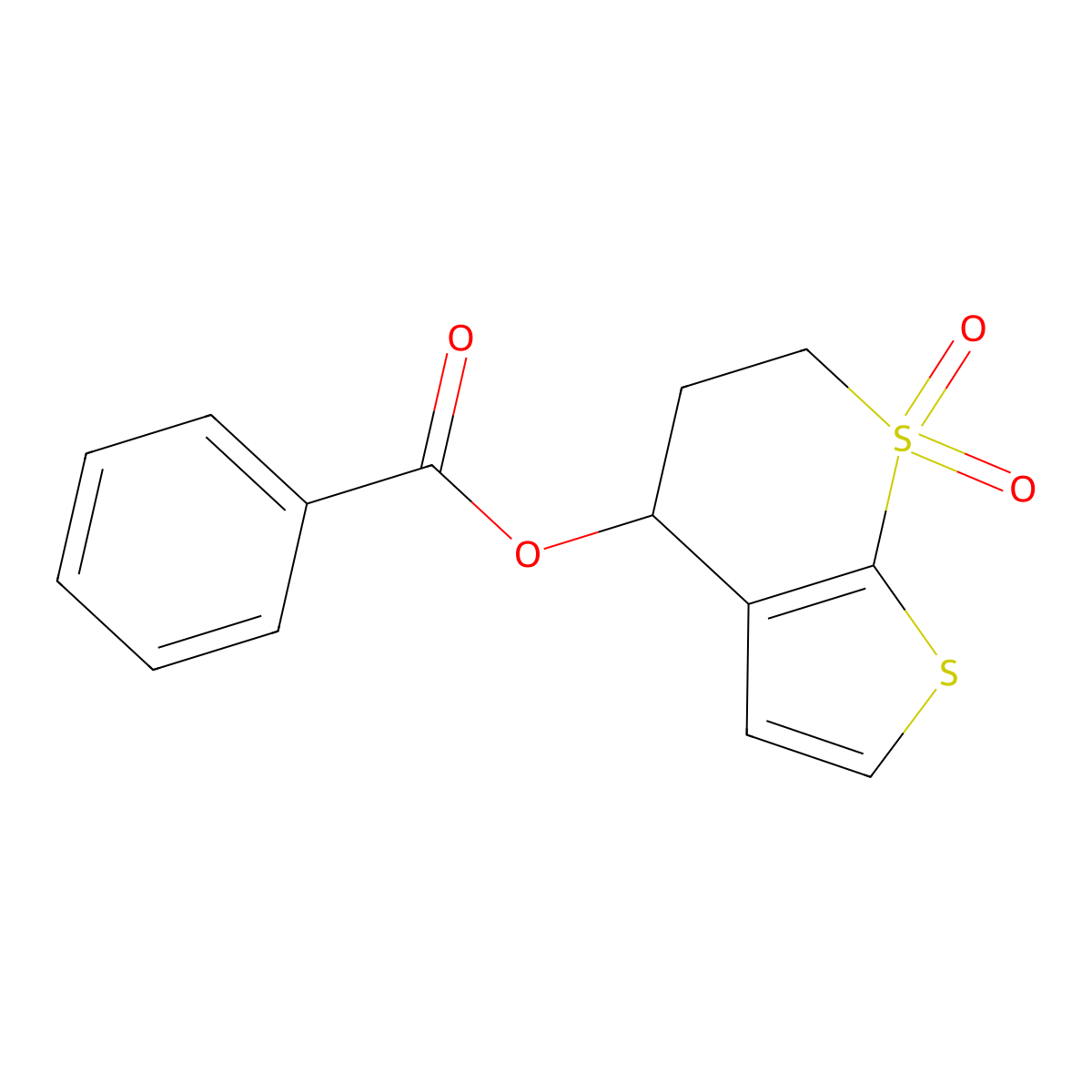 (7,7-dioxo-5,6-dihydro-4H-thieno[2,3-b]thiopyran-4-yl) benzoate molecular structure, CAS 338776-89-9