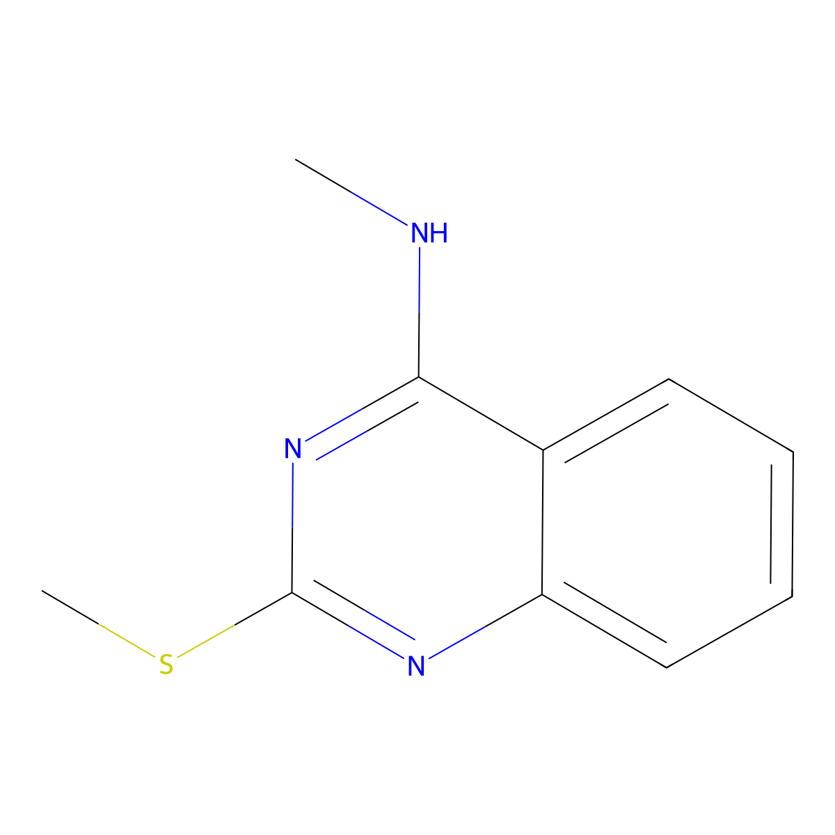 N-methyl-2-(methylsulfanyl)-4-quinazolinamine molecular structure, CAS 338776-94-6