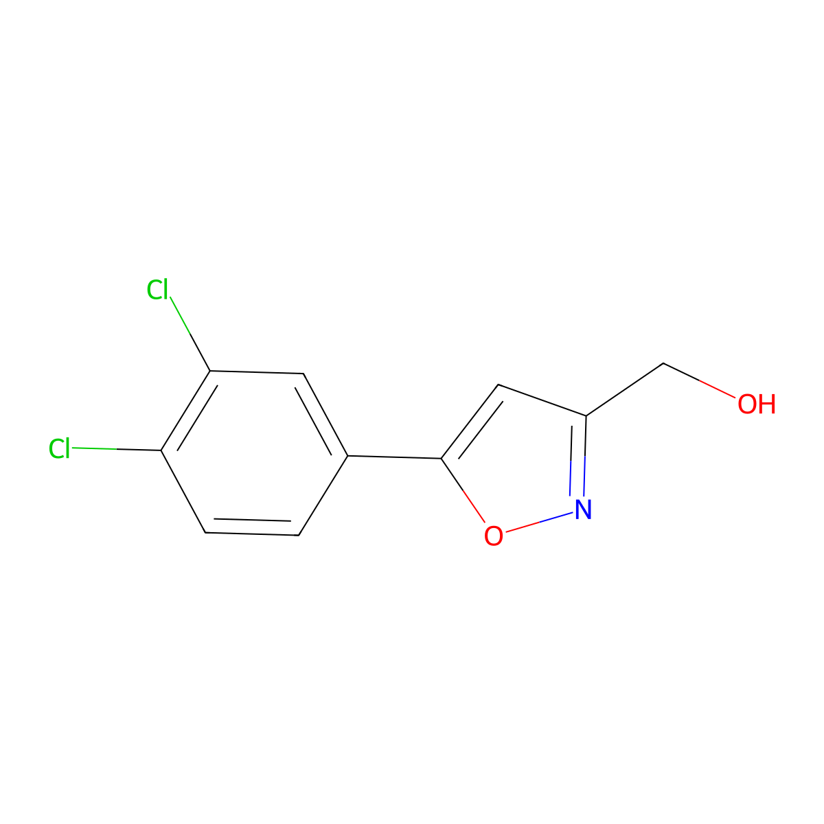 5-(3,4-Dichlorophenyl)-3-isoxazolemethanol molecular structure, CAS 338776-95-7