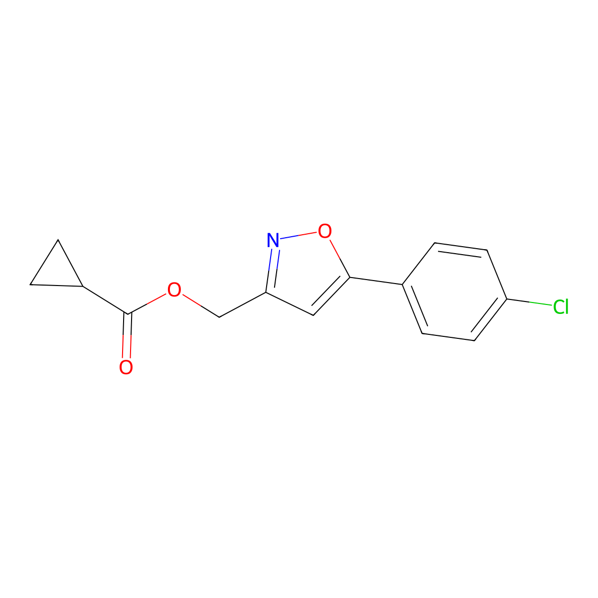 [5-(4-chlorophenyl)-1,2-oxazol-3-yl]methyl Cyclopropanecarboxylate molecular structure, CAS 338776-96-8