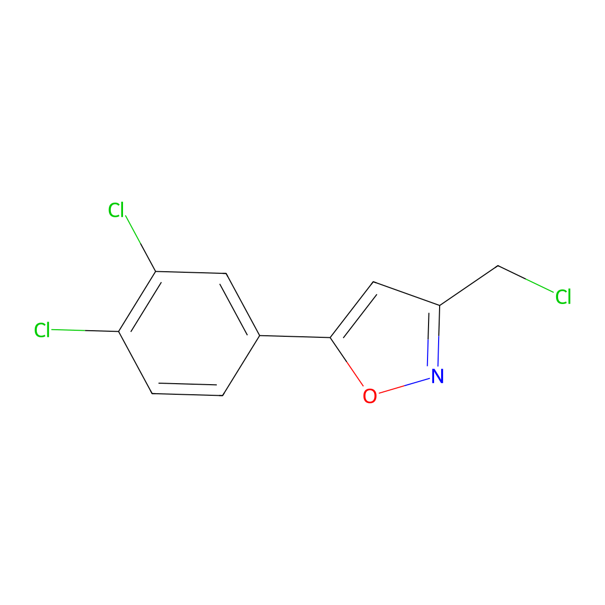 3-(Chloromethyl)-5-(3,4-dichlorophenyl)-1,2-oxazole molecular structure, CAS 338776-97-9
