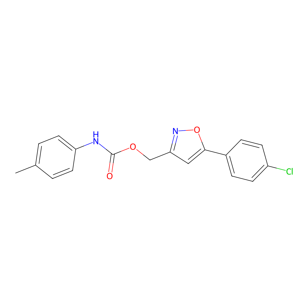 [5-(4-chlorophenyl)-1,2-oxazol-3-yl]methyl N-(4-methylphenyl)carbamate molecular structure, CAS 338776-98-0