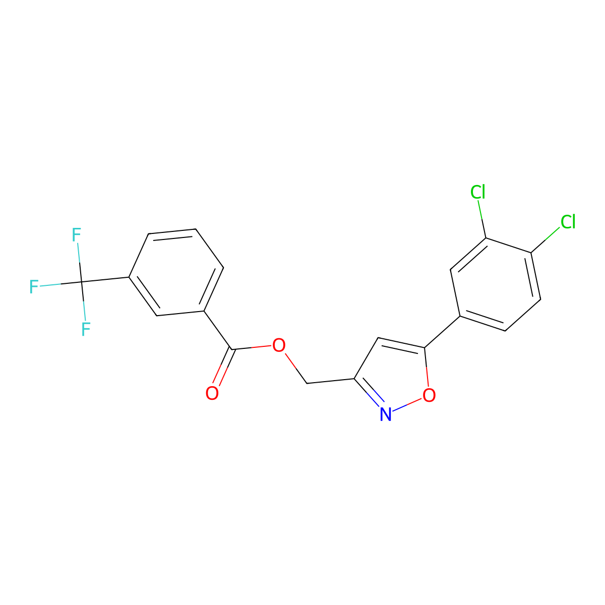[5-(3,4-Dichlorophenyl)-1,2-oxazol-3-yl]methyl 3-(trifluoromethyl)benzoate molecular structure, CAS 338777-00-7