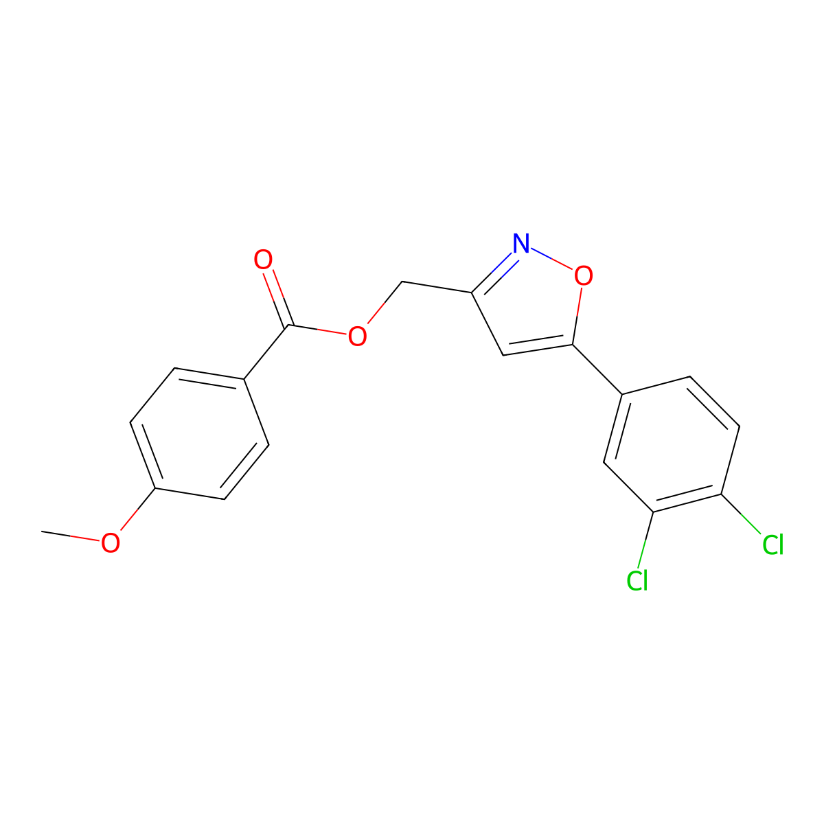 [5-(3,4-Dichlorophenyl)-1,2-oxazol-3-yl]methyl 4-methoxybenzoate molecular structure, CAS 338777-01-8