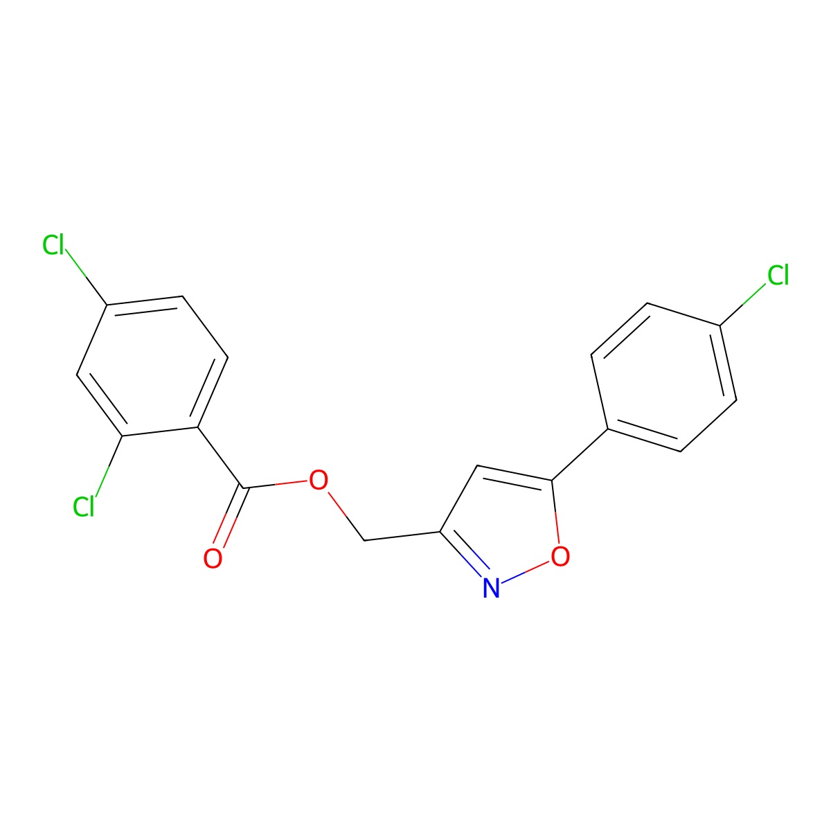 [5-(4-Chlorophenyl)-3-isoxazolyl]methyl 2,4-dichlorobenzenecarboxylate molecular structure, CAS 338777-02-9