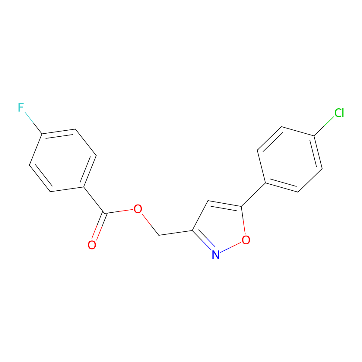 [5-(4-Chlorophenyl)-1,2-oxazol-3-yl]methyl 4-fluorobenzoate molecular structure, CAS 338777-04-1