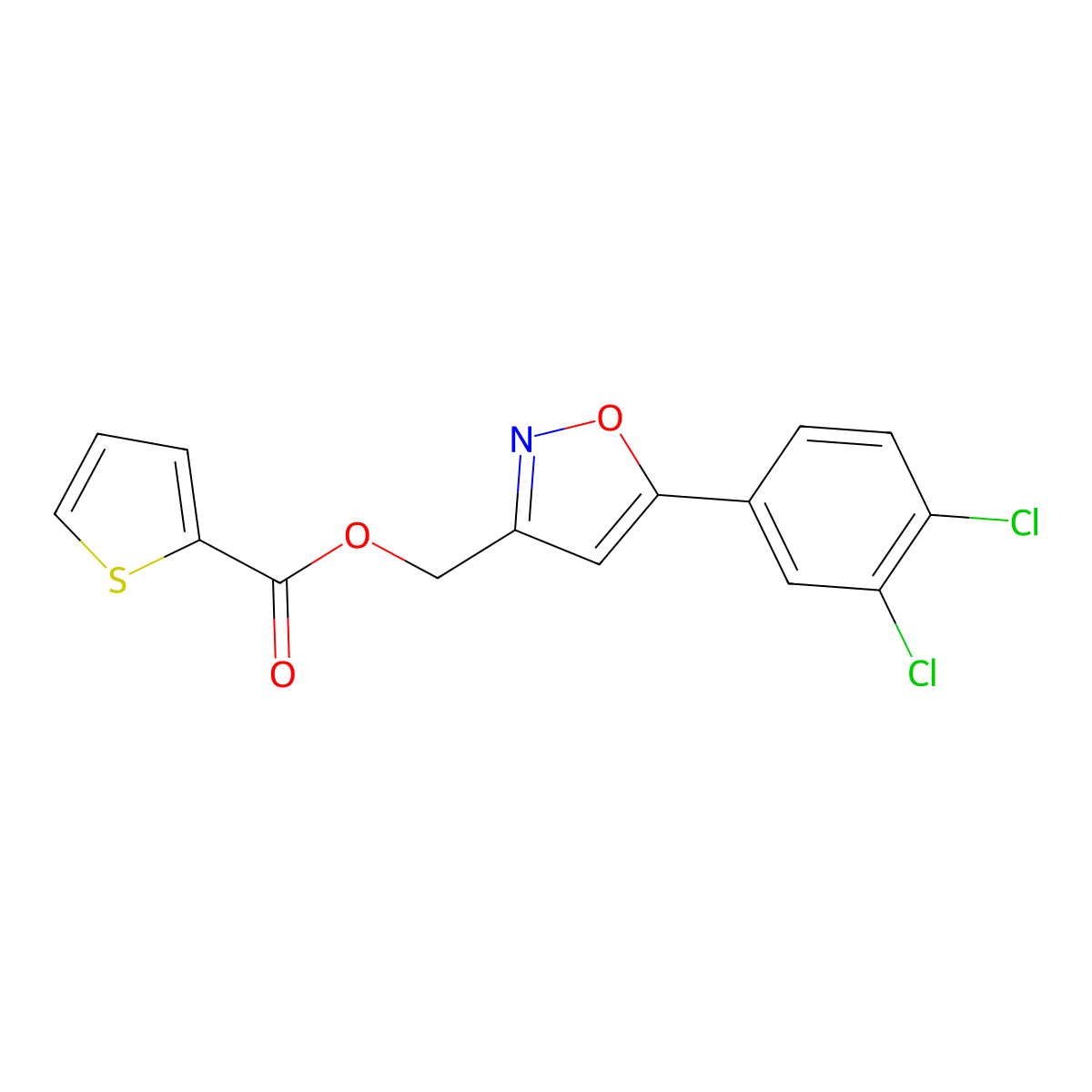 [5-(3,4-Dichlorophenyl)-3-isoxazolyl]methyl 2-thiophenecarboxylate molecular structure, CAS 338777-06-3