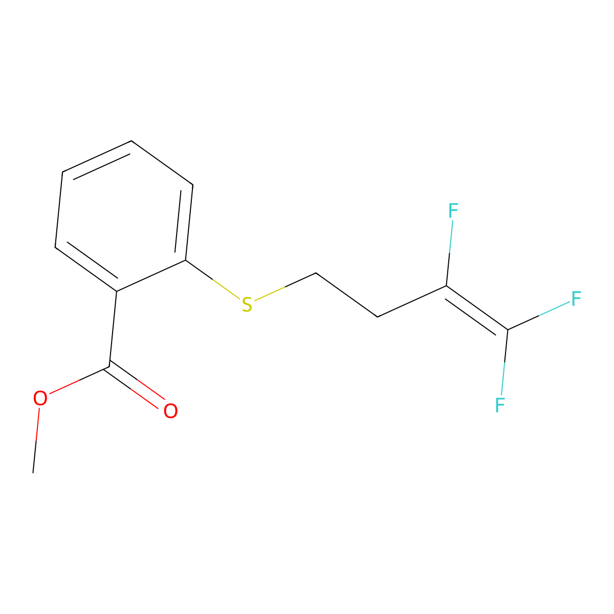 Methyl 2-(3,4,4-trifluorobut-3-enylsulfanyl)benzoate molecular structure, CAS 338777-12-1