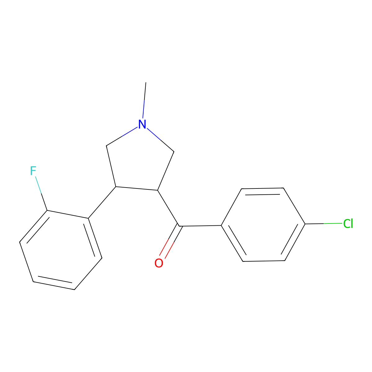 (4-chlorophenyl)[4-(2-fluorophenyl)-1-methyltetrahydro-1H-pyrrol-3-yl]methanone molecular structure, CAS 338777-14-3