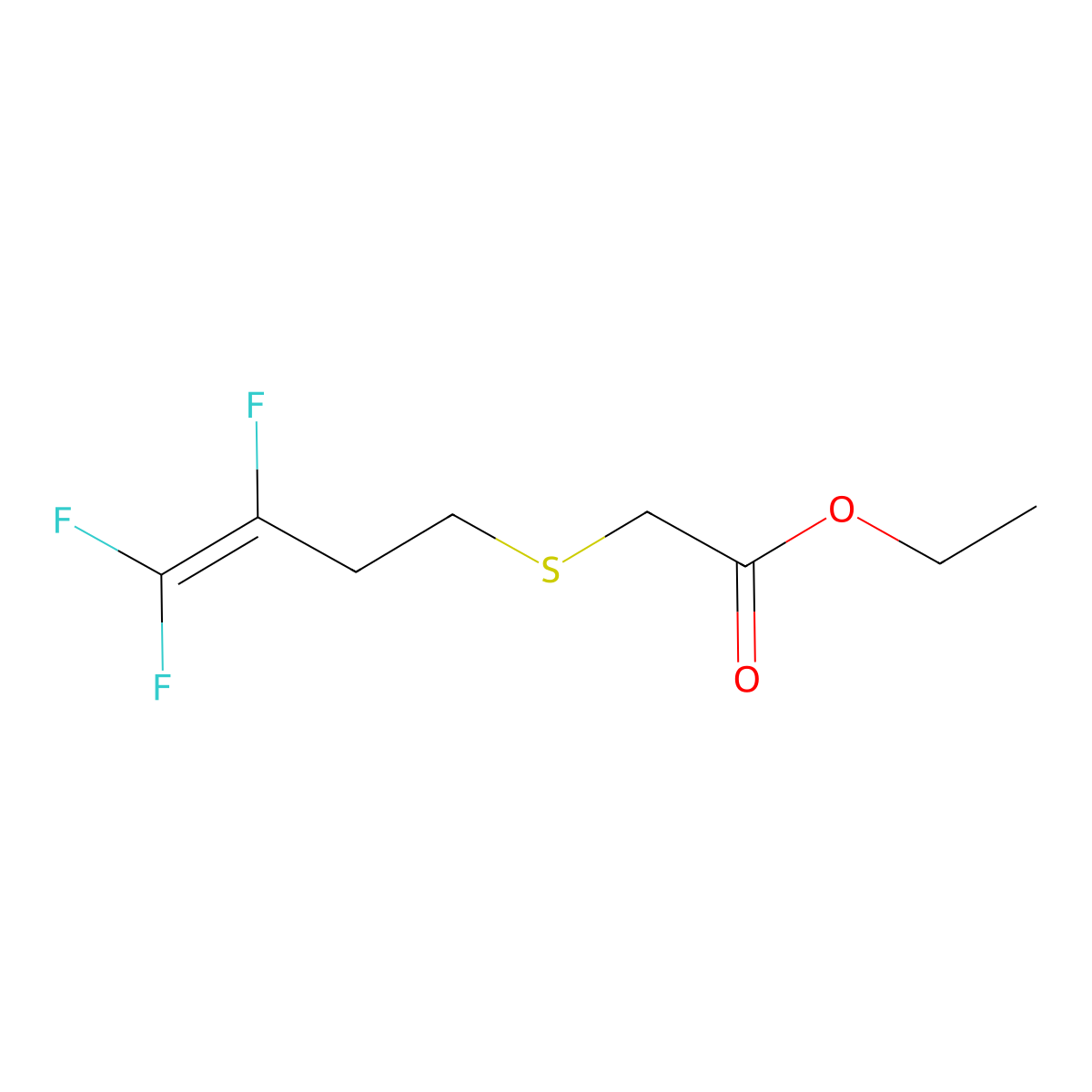 Ethyl 2-[(3,4,4-trifluoro-3-butenyl)sulfanyl]acetate molecular structure, CAS 338777-16-5